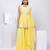 Yellow embroidered silk sharara set