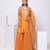 Orange embroidered silk sharara set