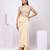Beige embroidered organza co ord set