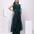 Green embroidered organza cape set