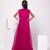 Magenta embroidered organza cape set