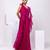 Magenta embroidered organza cape set