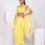 Yellow embroidered crepe cape set