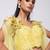Yellow embroidered crepe cape set