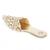 Gold embroidered leather mules
