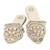 Gold embroidered leather mules