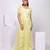 Lime embroidered organza cape set