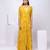 Yellow embroidered organza jacket set