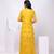 Yellow embroidered organza jacket set