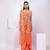Orange embroidered organza jacket set