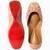 Peach embroidered leather juttis
