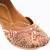 Peach embroidered leather juttis