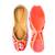 Red embroidered leather mules