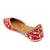 Red embroidered leather mules