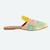 Multicolor embroidered leather mules