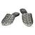 Black embroidered leather mules