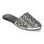 Black embroidered leather mules