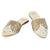 Gold embroidered leather mules