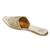 Gold embroidered leather mules