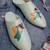 Sea green printed leather mules