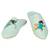 Sea green printed leather mules