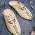 Yellow printed leather mules