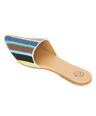 Multicolor embroidered leather mules 2