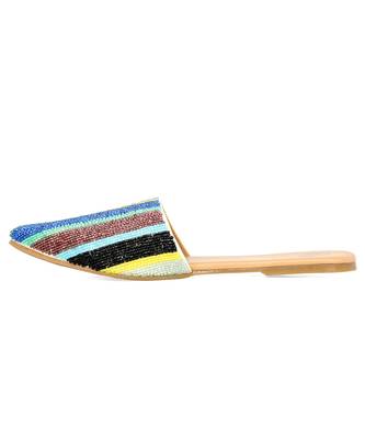 Multicolor embroidered leather mules 5