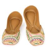 Multicolor embroidered leather juttis