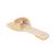 Beige solid leather flats