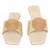 Beige solid leather flats