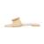 Beige solid leather flats