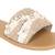 Beige embroidered leather flats