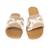 Beige embroidered leather flats