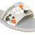 Grey embroidered leather flats