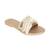Gold embroidered leather flats