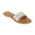 Beige embroidered leather flats