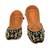 Black embroidered leather juttis
