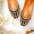 Black embroidered leather juttis