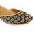 Black embroidered leather juttis