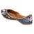 Navy blue embroidered leather juttis