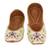 Pink embroidered leather juttis