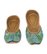 Multicolor embroidered leather juttis