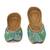 Multicolor embroidered leather juttis
