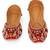 Red embroidered leather juttis