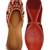 Red embroidered leather juttis