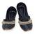 Dark blue embroidered leather juttis