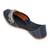 Dark blue embroidered leather juttis