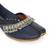 Dark blue embroidered leather juttis