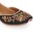 Black embroidered leather juttis